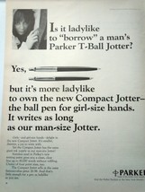 Parker Compact Jotter Pen Print Advertisement Art 1965 - $5.99