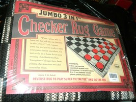 Jumbo 3 in 1 Checker Rug Game-New-Unopened Pkg. - £11.19 GBP