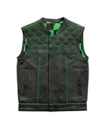 Men&#39;s Motorcycle Club Vest Cowhide Leather Finish Line by FirstMFG - £236.06 GBP+