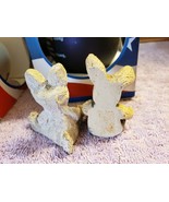 2 Miniature Rabbit Figurines, One is a Bear Dressed as an Easter bunny FS - £7.84 GBP