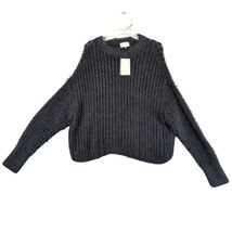 NWT Universal Thread Black Fuzzy Open Chunky Knit Sweater Women&#39;s XL Ted... - $30.80 CAD