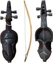 Sarangi Traditional Hand Carved Nepali Folk Musical Instrument Violin For Live - £201.60 GBP