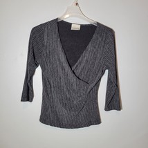 Fashion Bug Womens Shirt Top Small Long Sleeve Black and Gray - £6.74 GBP