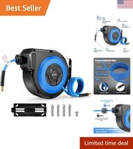 50FT + 6.6FT Retractable Air Hose Reel, Ceiling/Wall Mount Penumatic Hos... - $174.22
