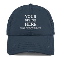 Custom Embroidered Hat with Name, Text, Logo &amp; Image | Personalized Distressed D - $33.22