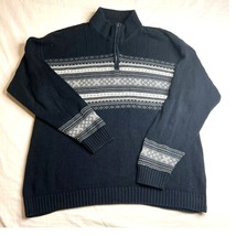 Vintage Dockers Sweater Mens Extra Large Black Grandpacore 1/4 Zip Mock ... - $9.50