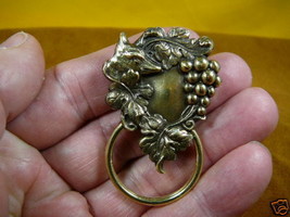 (E-505) little sly Red fox grape vine Eyeglass pin pendant ID badge holder - $17.75