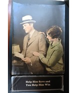 Vtg Banking Propaganda Poster Color Help Him Save &amp; Win Unusal HTF Obscure - $1,097.56 MXN