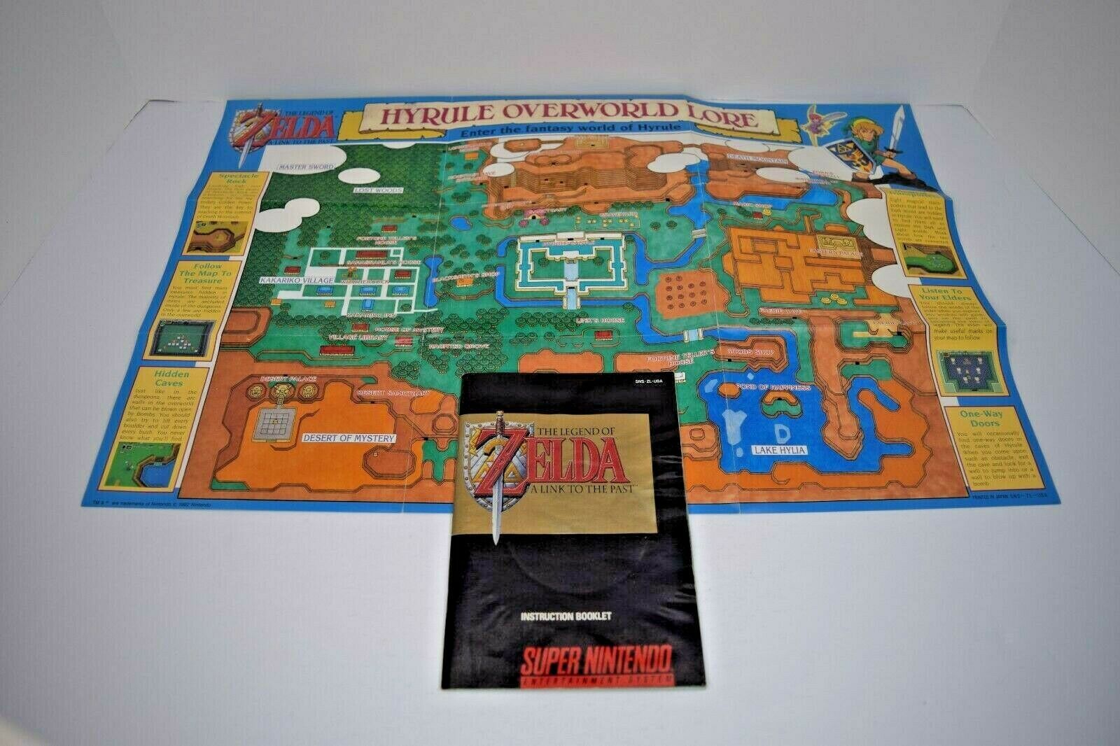 Primary image for Nintendo SNES Zelda A Link To The Past Authentic Instruction Booklet & Map Only 