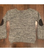 I Jeans By Buffalo Womens Pullover Sweater Gray Marled Chunky Knit Elbow... - $12.86