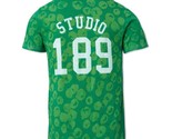 Studio 189 Men&#39;s Hand Batik All Cotton Bubble Dots Tee Shirt in Green-Large - $29.97
