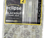 Eclipse Blackout Rod Pocket Panel Pair 37x84in Kerry Print Paisley Grey ... - $33.99