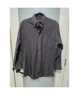 VTG Savile Row Men’s Button Up Shirt Green Plaid Size 15 Long Sleeve Dre... - $22.00