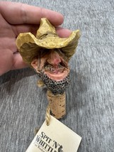 Vintage Spit N Whittle Bottle Stopper Snuffy Wrangler Cowboy Cork Signed... - $19.79