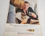 Heublein Cocktails Man on Airplane Served by Stewardess Vintage Print Ad... - $5.98