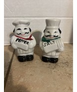 Vintage Salt &amp; Pepper Shakers Chubby Italian Chefs with Mustaches Ceramic - $14.84