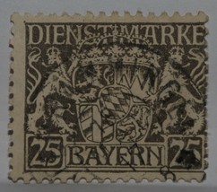 Vintage Stamps German Germany 25 Pfennig Government Bavaria Arms Bayern X1 B13 - £1.39 GBP