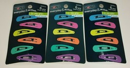 Scunci Barrettes/Snap Clips 6 pc lot of 3 #32578-A Black or Multi-Color ... - $9.99