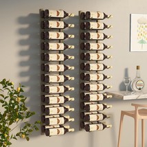  Wall Mounted Wine Rack for 24 Bottles 2 pcs Gold Iron - $4,742.97 MXN