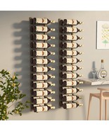  Wall Mounted Wine Rack for 24 Bottles 2 pcs Gold Iron - €217,92 EUR