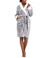 Charter Club Short Printed Cozy Plush Robe XL/XXL Leopard Gray Super Soft - $16.42