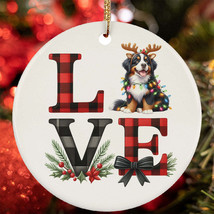 Love Bernese Mountain Dog Light Reindeer Antler Christmas Ornament Gift Decor - $15.79