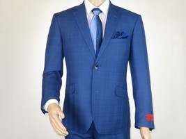 Men Suit By Renoir Windowpane English Plaid Slim Fit Side Vents Fit 291-... - $99.00+