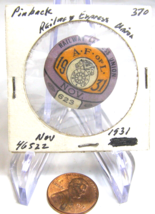 Railway Express Union Pinback November 1931   370 46522 625     S34 - $14.95