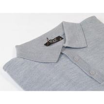 Mens PRINCELY Soft Merinos Wool Sweater Knits Light Weight Polo 1011-40 Lt Gray image 7