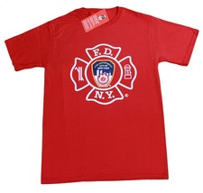 FDNY Red Tee Unisex T-Shirt Mens Short Sleeve Screen Printed FDNY - £14.94 GBP