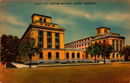 LINEN METROCRAFT POSTCARD- CUSTOMS BUILDING, DENVER, COLORADO BK66 - $4.95