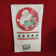 Christmas Santa PAPER Tablecloth Cover 54&quot; x 88&quot; NOS Vintage Beach Products - $22.20