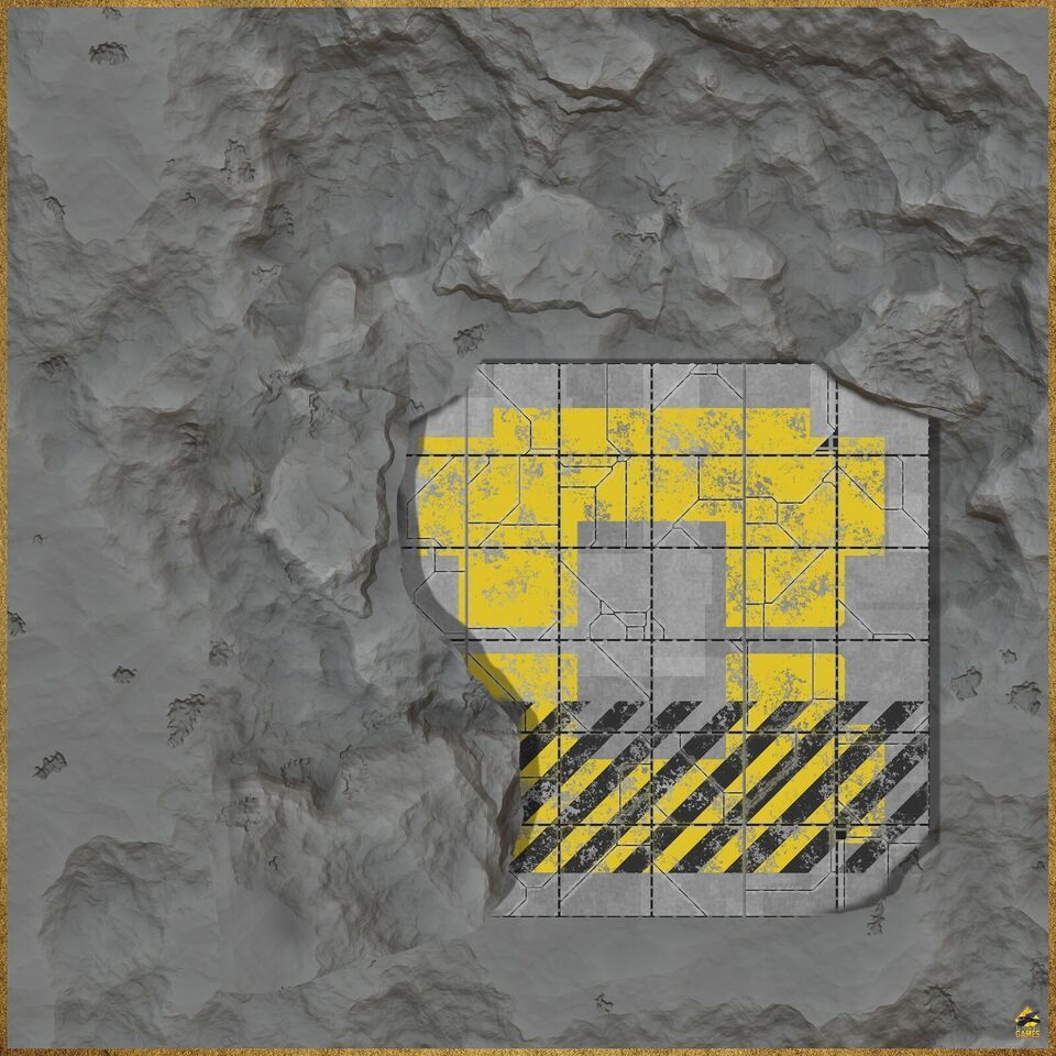 Moon Base Design 001 36&quot; x 36&quot; Battle Mat - Tabletop Gaming Canvas - $29.65