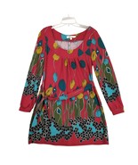 Anthropologie Aryeh Fleece Retro Mod Floral Midi Dress, Size L, Tie Wais... - $43.76 CAD
