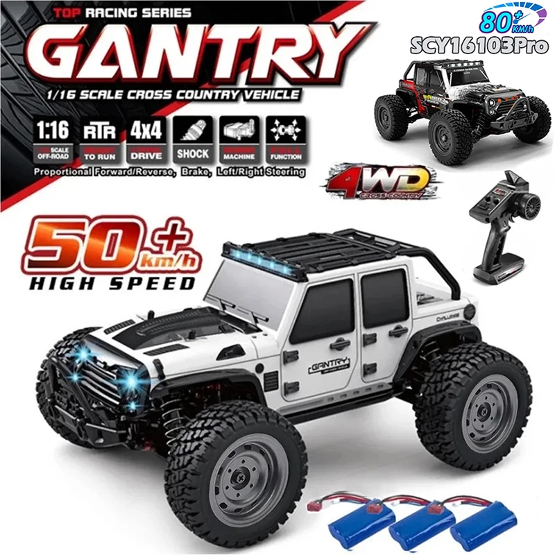 50 or 80KM/h Rc Cars Off Road 4WD Racing Car Lighting 2.4G Brushless Hig... - £94.83 GBP+