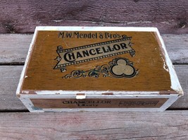 Antique M.W. Mendel Bros Chancellor Liberty Wood Cigar Box - £15.65 GBP