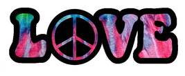 Love Peace Sign Groovy 80s Style Vintage Vinyl Sticker Decal Car Truck Bumper 5&quot; - £3.15 GBP