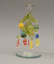 Vintage Art Glass Christmas Tree With Glass Ornaments Boxed Set Complete - £37.12 GBP