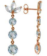 Galaxy Gold GG 14K Solid Rose Gold Natural Aquamarine Dangle Earrings fo... - $928.26