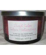 Ashland 14.5 oz 3-wick Soy Wax Blend Jar Candle Spring DUTCH TULIPS - £28.04 GBP