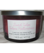 Ashland 14.5 oz 3-wick Soy Wax Blend Jar Candle Spring DUTCH TULIPS - $45.90