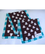 Vintage Pierre Cardin Paris Silk Oblong Scarf Bowlder Hats Brown Turquoi... - $34.27 CAD