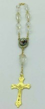 Saint Christopher Cross Car Rearview Mirror Protection Rosary, Crystal B... - $12.75