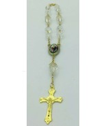 Saint Christopher Cross Car Rearview Mirror Protection Rosary, Crystal B... - £10.03 GBP