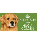 KEEP CALM AND HUG A GOLDEN RETRIEVER Color Car Fridge Dog Magnet 4x8 Wat... - £5.31 GBP