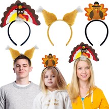 6 Pcs Thanksgiving Turkey Headbands 3 Styles Thanksgiving Costume Party ... - £36.48 GBP