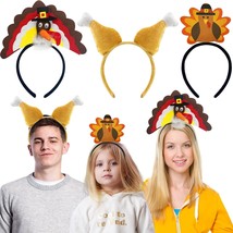 6 Pcs Thanksgiving Turkey Headbands 3 Styles Thanksgiving Costume Party ... - £36.58 GBP