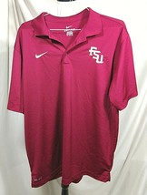 NIKE Florida State University Golf Polo XXL Dri Fit Shirt FSU Seminoles Maroon - £16.58 GBP