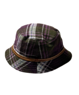 COACH Classic Tartan Plaid 80% Wool 20% Nylon Bucket Hat Leather Trim Pr... - $79.92 CAD