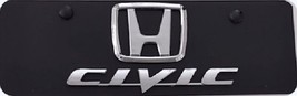 Honda Civic 3d  Black Stainless Steel Mini  License Plate  + Free keychain - $36.00